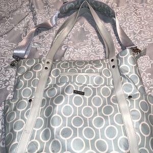 JJ Cole diaper bag with crossbody seatbelt strap